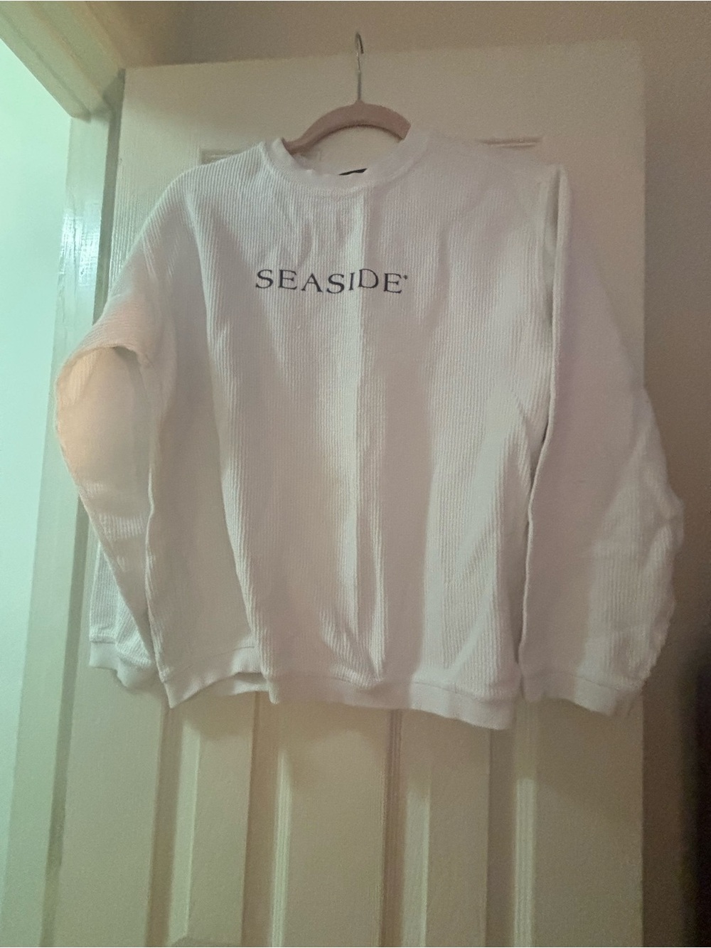 Seaside Kids White Waffle Crewneck Sweatshirt